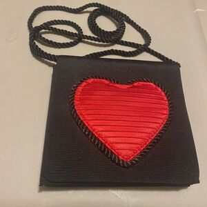 Timmy Woods Beverly Hills Collection black bag with red heart